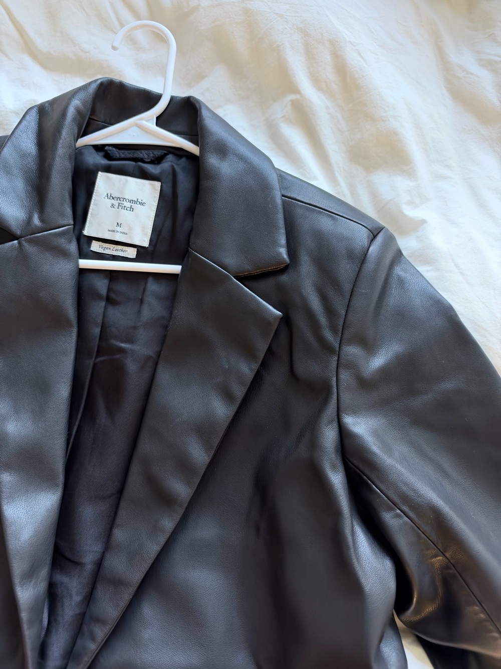 Abercrombie & Fitch Black Faux Leather Blazer Jacket